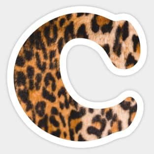 Letter C leopard print Sticker